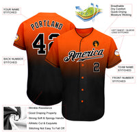 Custom Baseball Jersey, Orange Black White Fashion Sportswear Jersey Shirt, Athletic Button Down Moisture Wicking Jersey, Casual Gift for Men