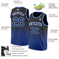 Custom Basketball Jersey, Black Royal White Fashion Sportswear Jersey Shirt, Athletic Mesh Moisture Wicking Jersey, Casual Gift for Men