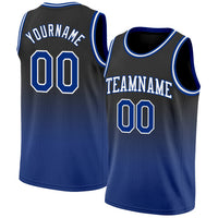 Custom Basketball Jersey, Black Royal White Fashion Sportswear Jersey Shirt, Athletic Mesh Moisture Wicking Jersey, Casual Gift for Men