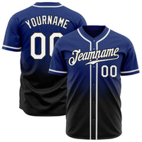Custom Baseball Jersey, Royal White Black Fashion Sportswear Jersey Shirt, Athletic Button Down Moisture Wicking Jersey, Casual Gift for Men