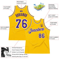 Custom Basketball Jersey, Gold Purple White Authentic Sportswear Jersey Shirt, Athletic Mesh Moisture Wicking Jersey, Casual Gift for Men