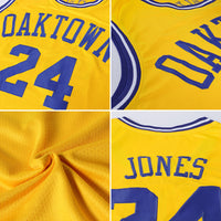 Custom Basketball Jersey, Gold Purple White Authentic Sportswear Jersey Shirt, Athletic Mesh Moisture Wicking Jersey, Casual Gift for Men