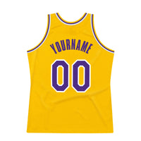 Custom Basketball Jersey, Gold Purple White Authentic Sportswear Jersey Shirt, Athletic Mesh Moisture Wicking Jersey, Casual Gift for Men