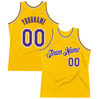 Custom Basketball Jersey, Gold Purple White Authentic Sportswear Jersey Shirt, Athletic Mesh Moisture Wicking Jersey, Casual Gift for Men