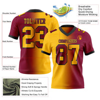 Custom Football Jersey, Maroon Gold Black Fashion Sportswear Jersey Shirt, Athletic Moisture Wicking Breathable Jersey, Casual Gift for Men