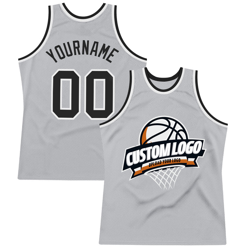Custom Basketball Jersey, Gray Black White Throwback Sportswear Jersey Shirt, Athletic Mesh Moisture Wicking Jersey, Casual Gift for Men