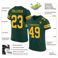 Custom Football Jersey, Green Gold Sportswear Jersey Shirt, Athletic Mesh Jersey, Casual Gift for Men