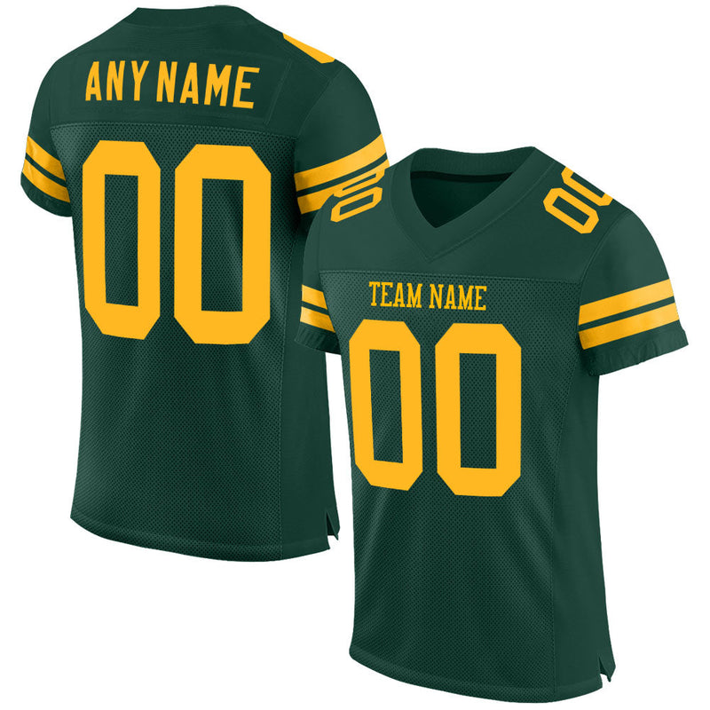 Custom Football Jersey, Green Gold Sportswear Jersey Shirt, Athletic Mesh Jersey, Casual Gift for Men
