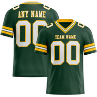 Custom Football Jersey, Green White Gold Sportswear Jersey Shirt, Athletic Moisture Wicking Breathable Jersey, Casual Gift for Men