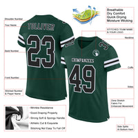 Custom Football Jersey, Green Black White Sportswear Jersey Shirt, Athletic Mesh Moisture Wicking Jersey, Casual Gift for Men, Style Green0375