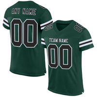 Custom Football Jersey, Green Black White Sportswear Jersey Shirt, Athletic Mesh Moisture Wicking Jersey, Casual Gift for Men, Style Green0375