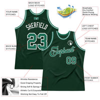 Custom Basketball Jersey, Green Kelly White Authentic Sportswear Jersey Shirt, Athletic Mesh Moisture Wicking Jersey, Casual Gift for Men