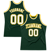 Custom Basketball Jersey, Green White Gold Throwback Sportswear Jersey Shirt, Athletic Mesh Moisture Wicking Jersey, Casual Gift for Men
