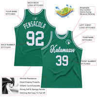 Custom Basketball Jersey, Kelly Green White Authentic Sportswear Jersey Shirt, Athletic Mesh Moisture Wicking Jersey, Casual Gift for Men