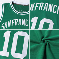 Custom Basketball Jersey, Kelly Green White Authentic Sportswear Jersey Shirt, Athletic Mesh Moisture Wicking Jersey, Casual Gift for Men