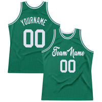 Custom Basketball Jersey, Kelly Green White Authentic Sportswear Jersey Shirt, Athletic Mesh Moisture Wicking Jersey, Casual Gift for Men