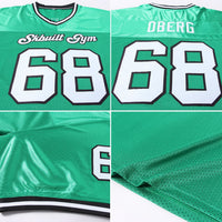 Custom Football Jersey, Green White Sportswear Jersey Shirt, Athletic Mesh Moisture Wicking Jersey, Casual Gift for Men, Style KellyGreen0094