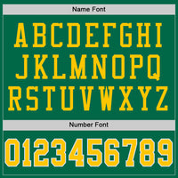 Custom Football Jersey, Green Gold Sportswear Jersey Shirt, Athletic Mesh Moisture Wicking Jersey, Casual Gift for Men, Style KellyGreen0260