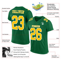 Custom Football Jersey, Kelly Green Gold Sportswear Jersey Shirt, Athletic Mesh Moisture Wicking Jersey, Casual Gift for Men