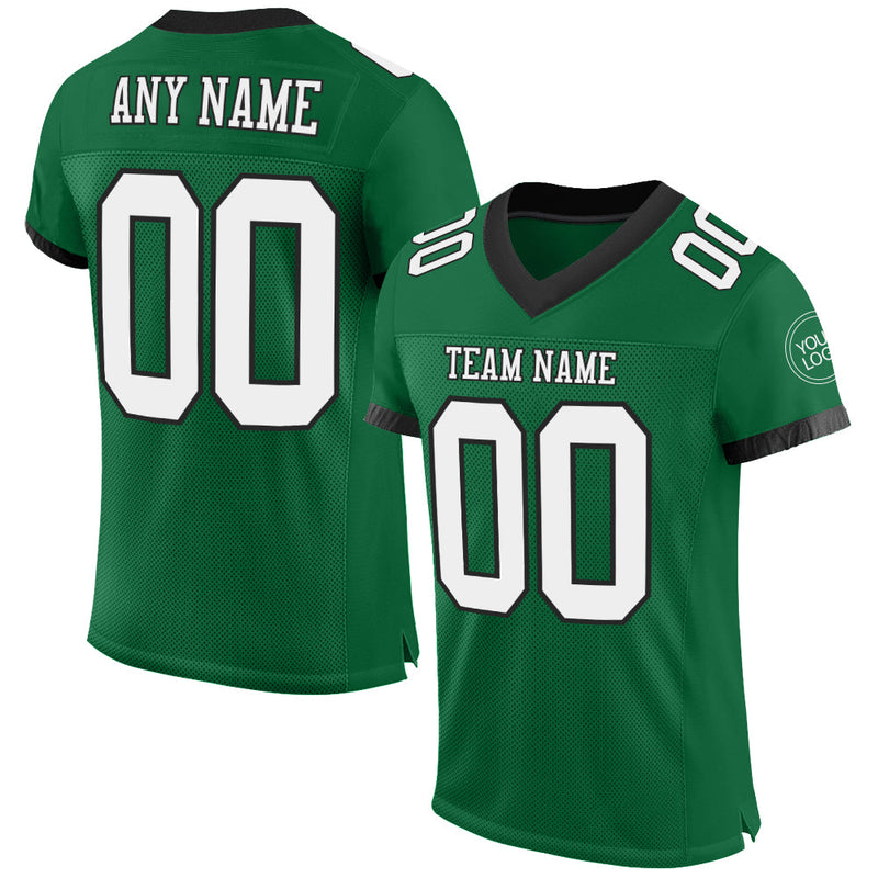 Custom Football Jersey, Kelly Green Sportswear Jersey Shirt, Athletic Mesh Moisture Wicking Jersey, Casual Gift for Men, Style KellyGreen0446