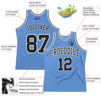 Custom Basketball Jersey, Light Blue Black White Throwback Sportswear Jersey Shirt, Athletic Mesh Moisture Wicking Jersey, Casual Gift for Men