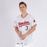 Custom Baseball Jersey, White Black Sportswear Jersey Shirt, Athletic Button Down Moisture Wicking Jersey, Casual Gift for Men, Style White0406