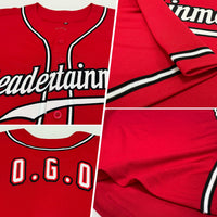 Custom Baseball Jersey, Red White Sportswear Jersey Shirt, Athletic Button Down Moisture Wicking Jersey, Casual Gift for Men, Style Red0099