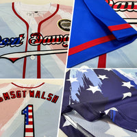 Custom Baseball Jersey, White Royal Red Fashion Sportswear Jersey Shirt, Athletic Button Down Moisture Wicking Jersey, Casual Gift for Men