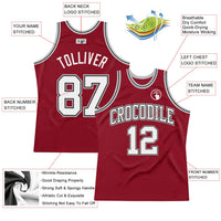 Custom Basketball Jersey, Maroon White Black Throwback Sportswear Jersey Shirt, Athletic Mesh Moisture Wicking Jersey, Casual Gift for Men