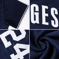 Custom Baseball Jersey, Navy White Sportswear Jersey Shirt, Athletic Button Down Moisture Wicking Jersey, Casual Gift for Men, Style Navy0197