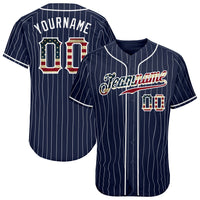Vintage Baseball Jersey, Navy White Pinstripe Sportswear Jersey Shirt, Athletic Button Down Moisture Wicking Jersey, Casual Gift for Men