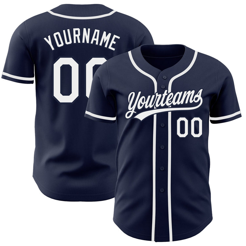 Custom Baseball Jersey, Navy White Sportswear Jersey Shirt, Athletic Button Down Moisture Wicking Jersey, Casual Gift for Men, Style Navy0496