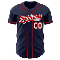 Custom Baseball Jersey, Navy Red Sportswear Jersey Shirt, Athletic Button Down Moisture Wicking Jersey, Casual Gift for Men, Style Navy0498