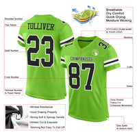 Custom Football Jersey, Neon Green Black White Sportswear Jersey Shirt, Athletic Mesh Moisture Wicking Jersey, Casual Gift for Men