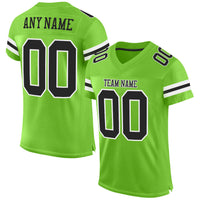 Custom Football Jersey, Neon Green Black White Sportswear Jersey Shirt, Athletic Mesh Moisture Wicking Jersey, Casual Gift for Men