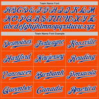 Custom Baseball Jersey, Orange White Royal Pinstripe Sportswear Jersey Shirt, Athletic Button Down Moisture Wicking Jersey, Casual Gift for Men