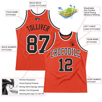 Custom Basketball Jersey, Orange Black White Throwback Sportswear Jersey Shirt, Athletic Mesh Moisture Wicking Jersey, Casual Gift for Men