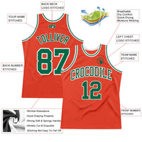 Custom Basketball Jersey, Orange Kelly Green Throwback Sportswear Jersey Shirt, Athletic Mesh Moisture Wicking Jersey, Casual Gift for Men
