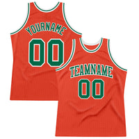 Custom Basketball Jersey, Orange Kelly Green Throwback Sportswear Jersey Shirt, Athletic Mesh Moisture Wicking Jersey, Casual Gift for Men