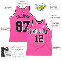 Custom Basketball Jersey, Pink Black White Sportswear Jersey Shirt, Athletic Mesh Moisture Wicking Jersey, Casual Gift for Men, Style Pink0193