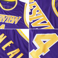 Custom Basketball Jersey, Purple Old Gold Authentic Sportswear Jersey Shirt, Athletic Mesh Moisture Wicking Jersey, Casual Gift for Men