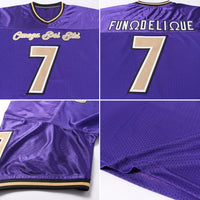 Custom Football Jersey, Purple Old Gold Black Sportswear Jersey Shirt, Athletic Mesh Moisture Wicking Jersey, Casual Gift for Men