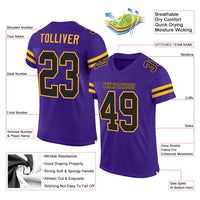 Custom Football Jersey, Purple Black Gold Sportswear Jersey Shirt, Athletic Mesh Moisture Wicking Jersey, Casual Gift for Men