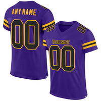 Custom Football Jersey, Purple Black Gold Sportswear Jersey Shirt, Athletic Mesh Moisture Wicking Jersey, Casual Gift for Men