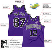 Custom Basketball Jersey, Purple Black Sportswear Jersey Shirt, Athletic Mesh Moisture Wicking Jersey, Casual Gift for Men, Style Purple0252