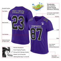 Custom Football Jersey, Purple Black White Sportswear Jersey Shirt, Athletic Mesh Moisture Wicking Jersey, Casual Gift for Men
