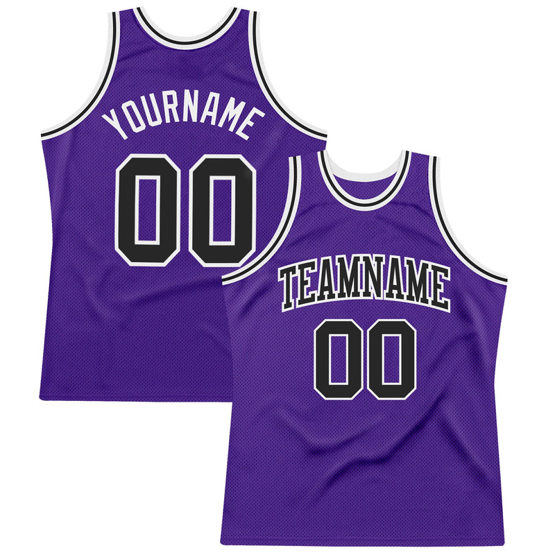 Custom Basketball Jersey, Purple Black Sportswear Jersey Shirt, Athletic Mesh Moisture Wicking Jersey, Casual Gift for Men, Style Purple0323