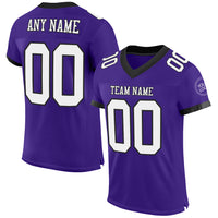 Custom Football Jersey, Purple White Black Sportswear Jersey Shirt, Athletic Mesh Moisture Wicking Jersey, Casual Gift for Men, Style Purple0453