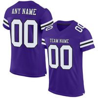 Custom Football Jersey, Purple White Black Sportswear Jersey Shirt, Athletic Mesh Moisture Wicking Jersey, Casual Gift for Men, Style Purple0465