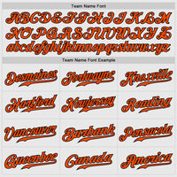 Custom Baseball Jersey, White Black Orange Pinstripe Sportswear Jersey Shirt, Athletic Button Down Moisture Wicking Jersey, Casual Gift for Men